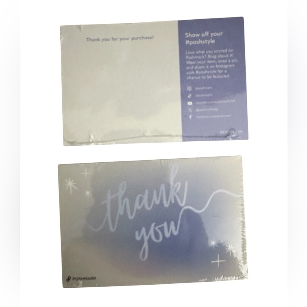 NIP Poshmark 4x6 Thank You Cards - Set of 20